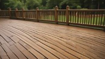 Deck being pressure washed