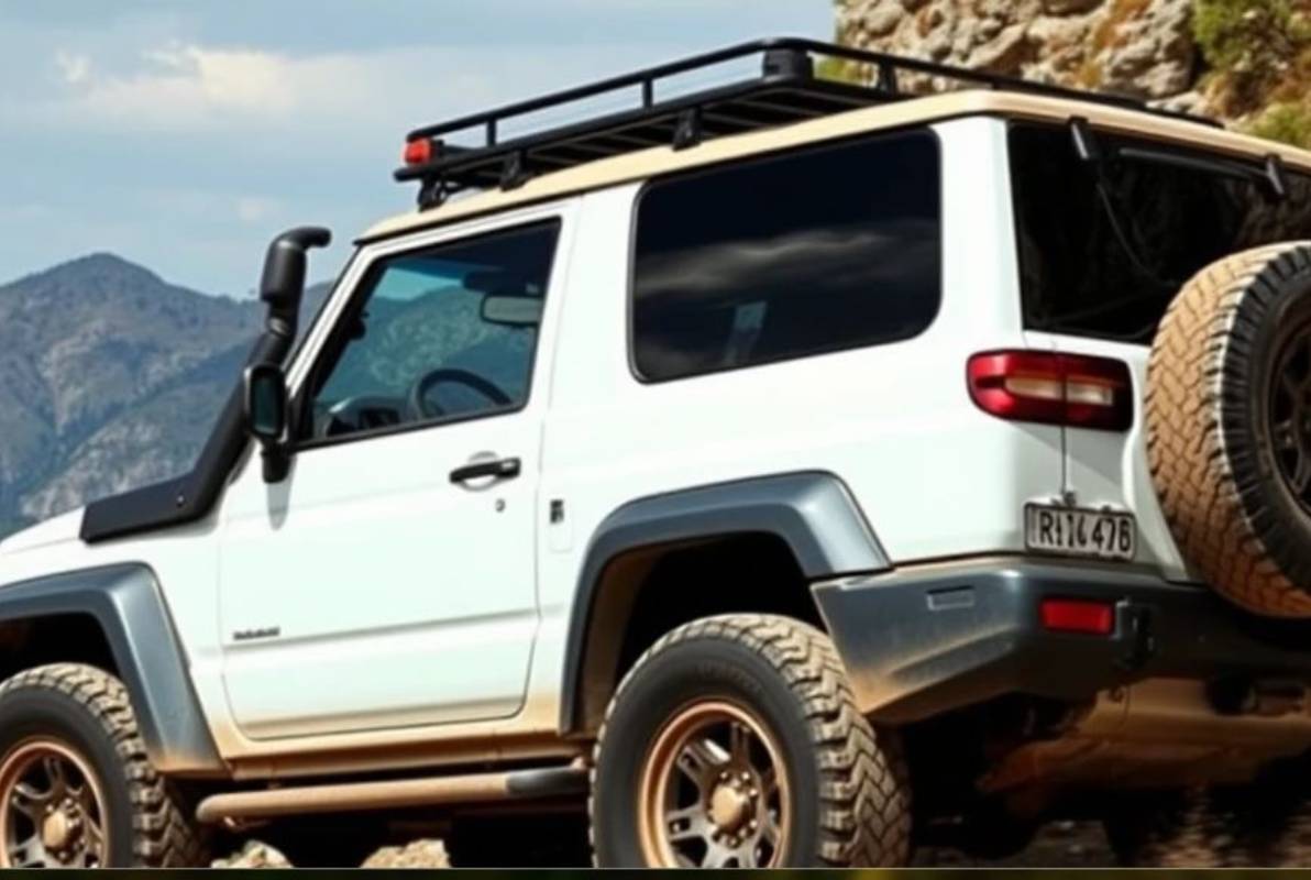 White suv with futuristic design